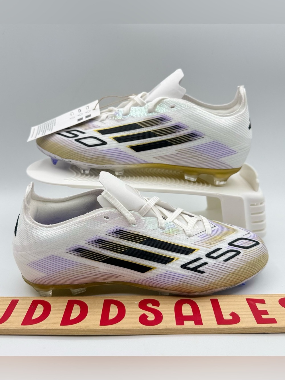 Adidas F50 FG Elite J White Gold Soccer Cleats JH7713 Road To Glory Youth Sizes